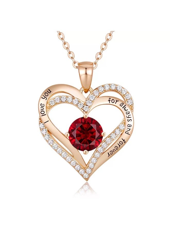 AuliceVerse Perfect Valentine‘s Gift – ”Eternal Love“ Red Rose & Heart Necklace Set | Copper with Red Zircon & Preserved Flower in Dual-Opening Box - Image 4